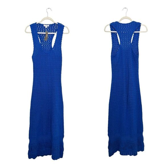NWT J Crew Limited-edition crochet maxi sweater-dress in blue - Picture 8 of 9